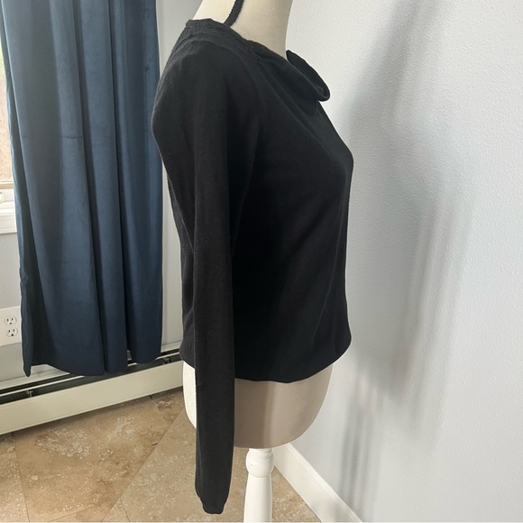 Anthropologie by Sparrow Black Sweater with Crochet Lace Back - Picture 7 of 12